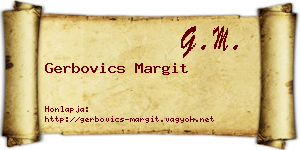 Gerbovics Margit névjegykártya